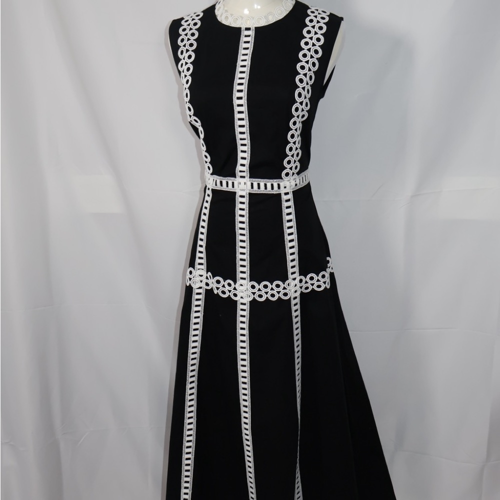 Elegant Black and White Women's Dress